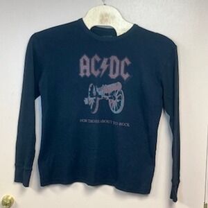 ACDC Long Sleeve Shirt For‎ Those About To Rock Graphic Print Black XXL